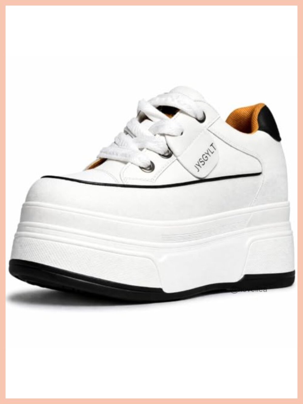Platform Sneakers Women Chunky Lace Up Comfort Faux Leather